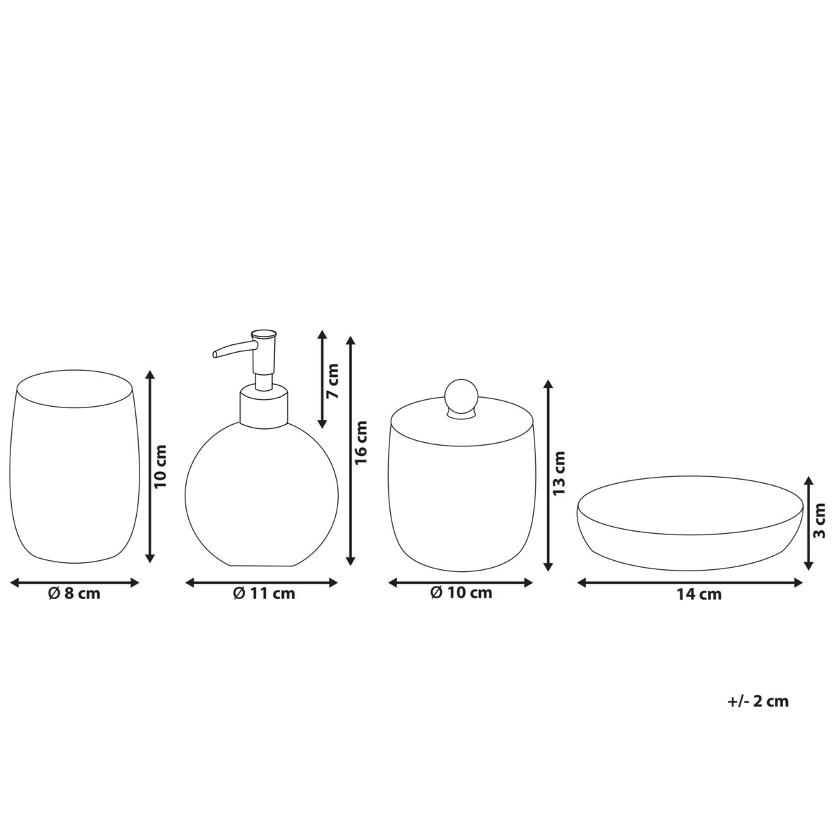 4-częściowy zestaw akcesoriów łazienkowych szklany fioletowy ROANA