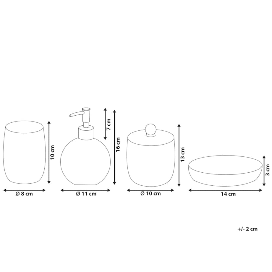 4-częściowy zestaw akcesoriów łazienkowych fioletowy ROANA