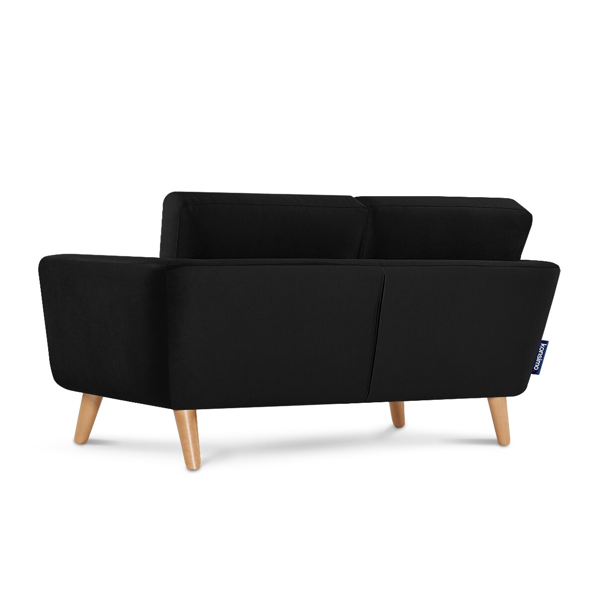 KONSIMO TAGIO Czarna skandynawska sofa 2-osobowa