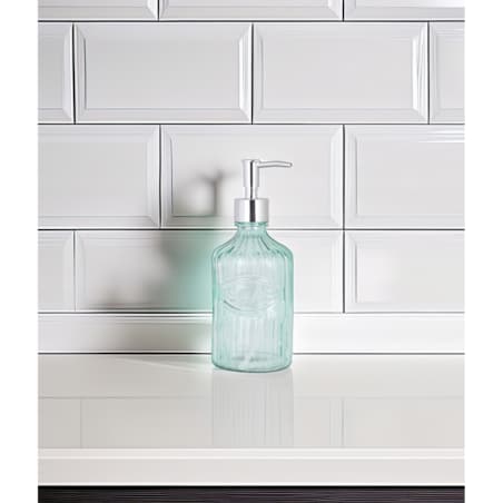 DOZOWNIK NA MYDŁA PŁYNU DO NACZYŃ 500ml szklany przezroczysty błękitny