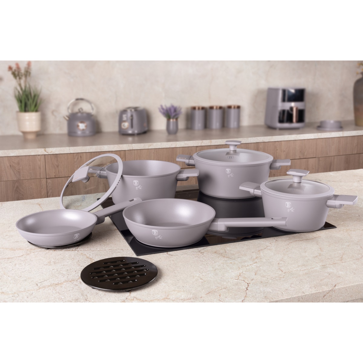 Zestaw garnków i patelni 10el. BerlingerHaus Taupe BH-8110