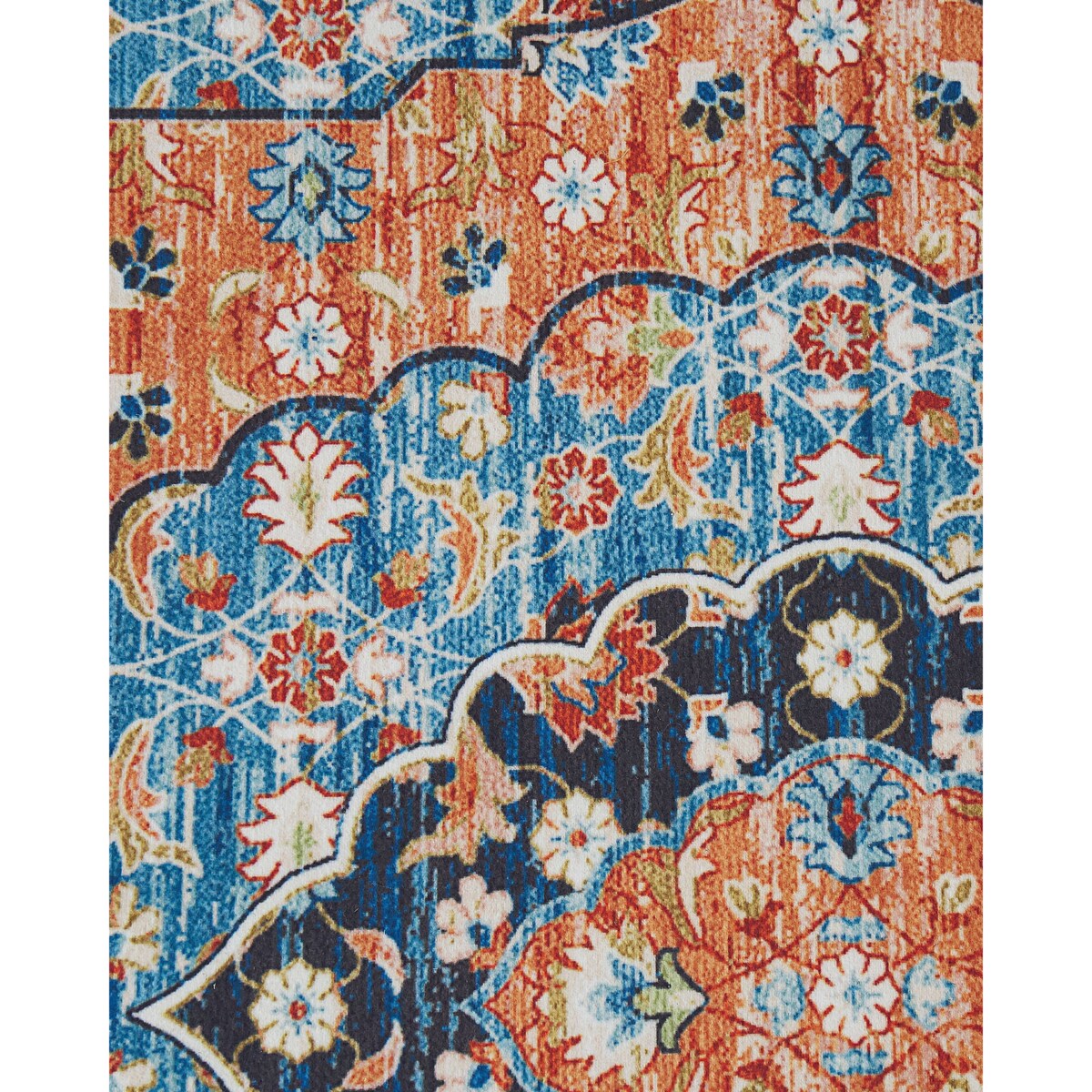 Dywan 80 x 200 cm niebieski z pomarańczowym MIDALAM