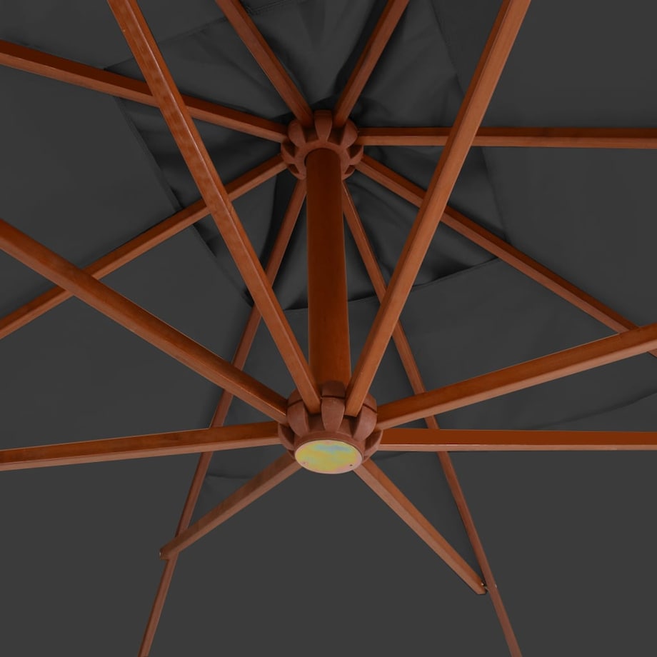 vidaXL Wiszący parasol z drewnianym słupkiem, 400x300 cm, antracytowy