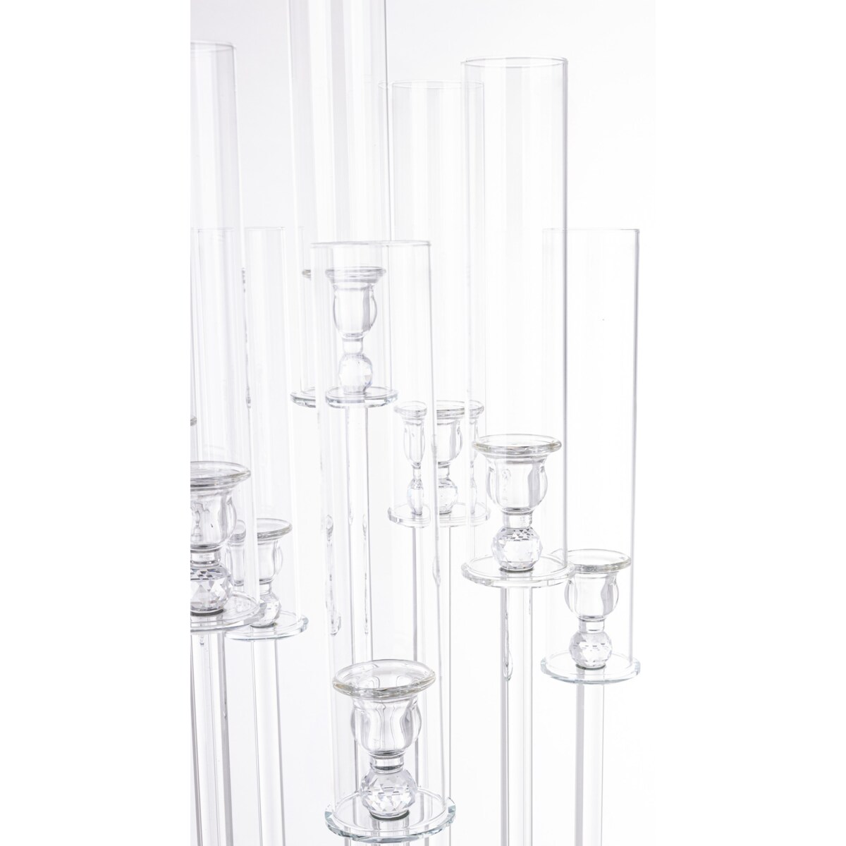 Świecznik ozdobny szklany na 9 świec 104x36x33 cm MULTISY