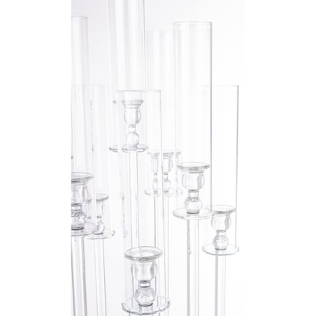 Świecznik ozdobny szklany na 9 świec 104x36x33 cm MULTISY