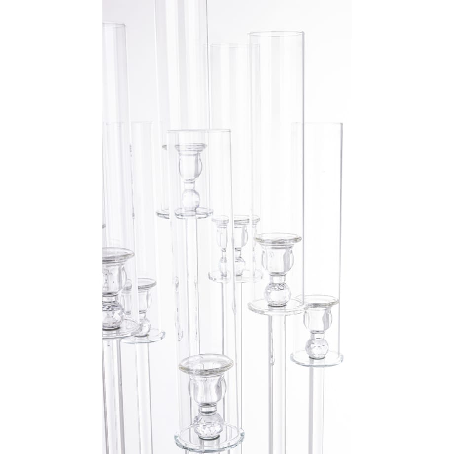 Świecznik ozdobny szklany na 9 świec 104x36x33 cm MULTISY