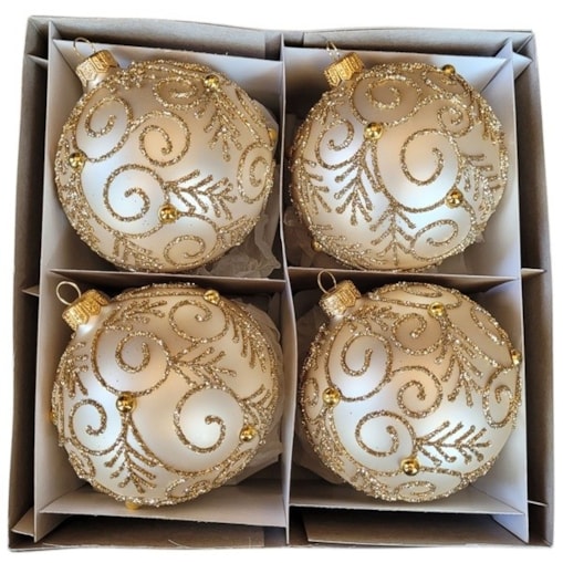 Bombka szklana 4 szt. SUSURRO złote Ø 100 mm