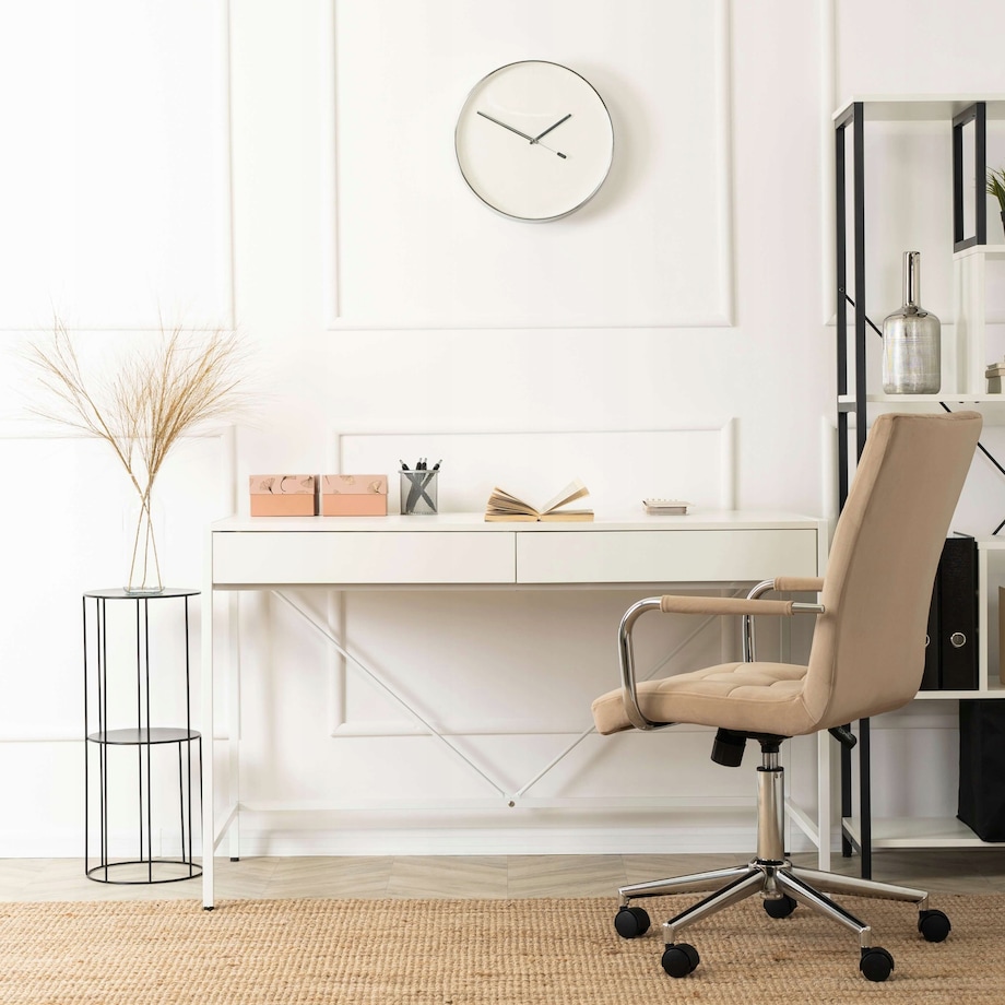 Biurko Toaletka Biała Z Szufladami Biurowe Prostokątne ALLY 123 cm