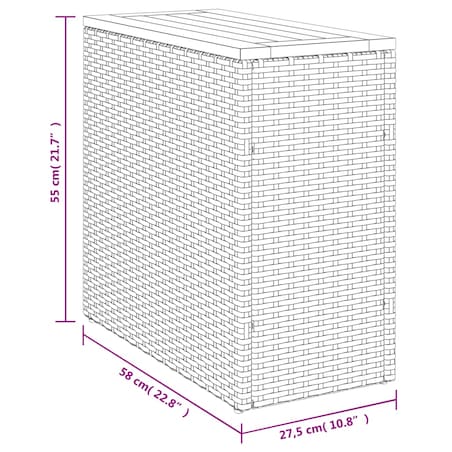 vidaXL Stolik ogrodowy z drewnianym blatem, czarny, 58x27,5x55 cm