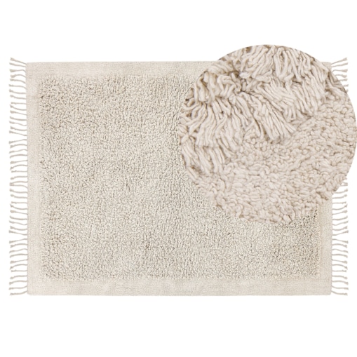 Dywan shaggy bawełniany 140 x 200 cm beżowy BITLIS