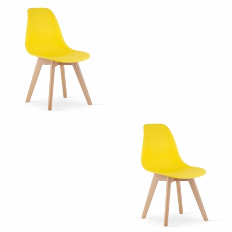 Krzesło do jadalni Kito Żółte, Nogi Naturalne 2 szt.