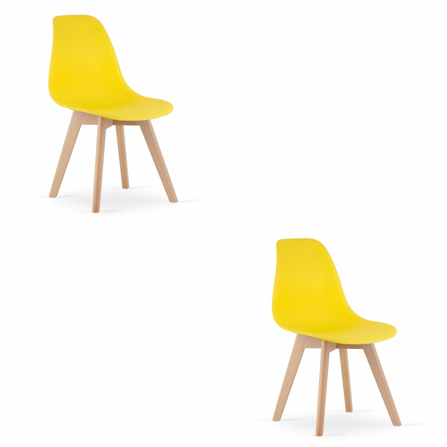 Krzesło do jadalni Kito Żółte, Nogi Naturalne 2 szt.