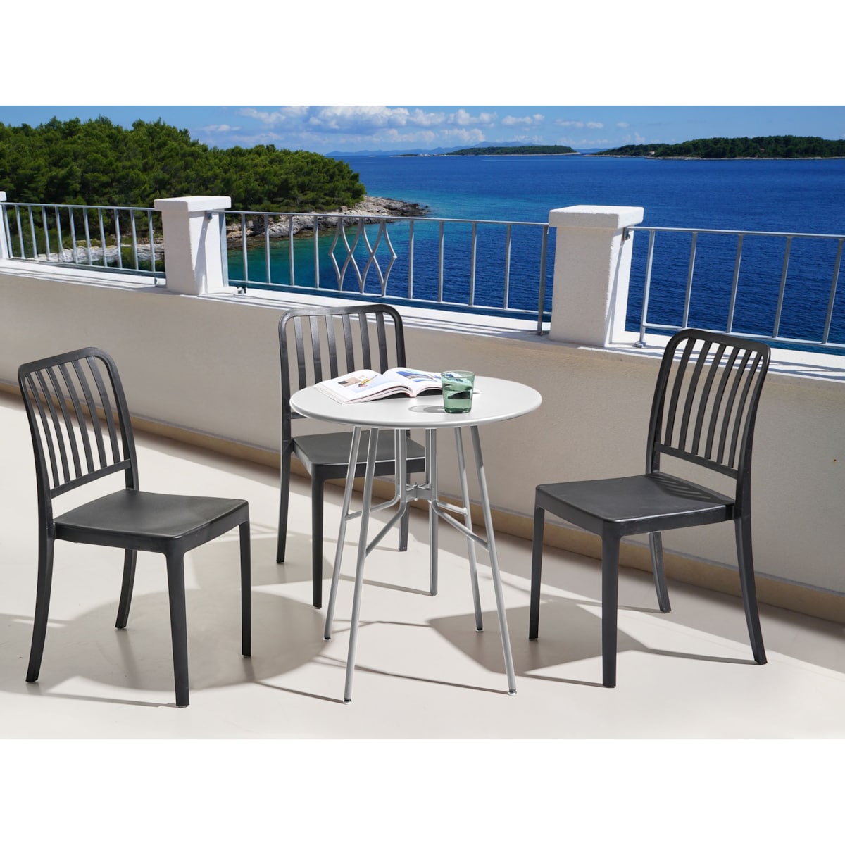 Stolik bistro TALTAL 64 cm 64 cm Metal Szary