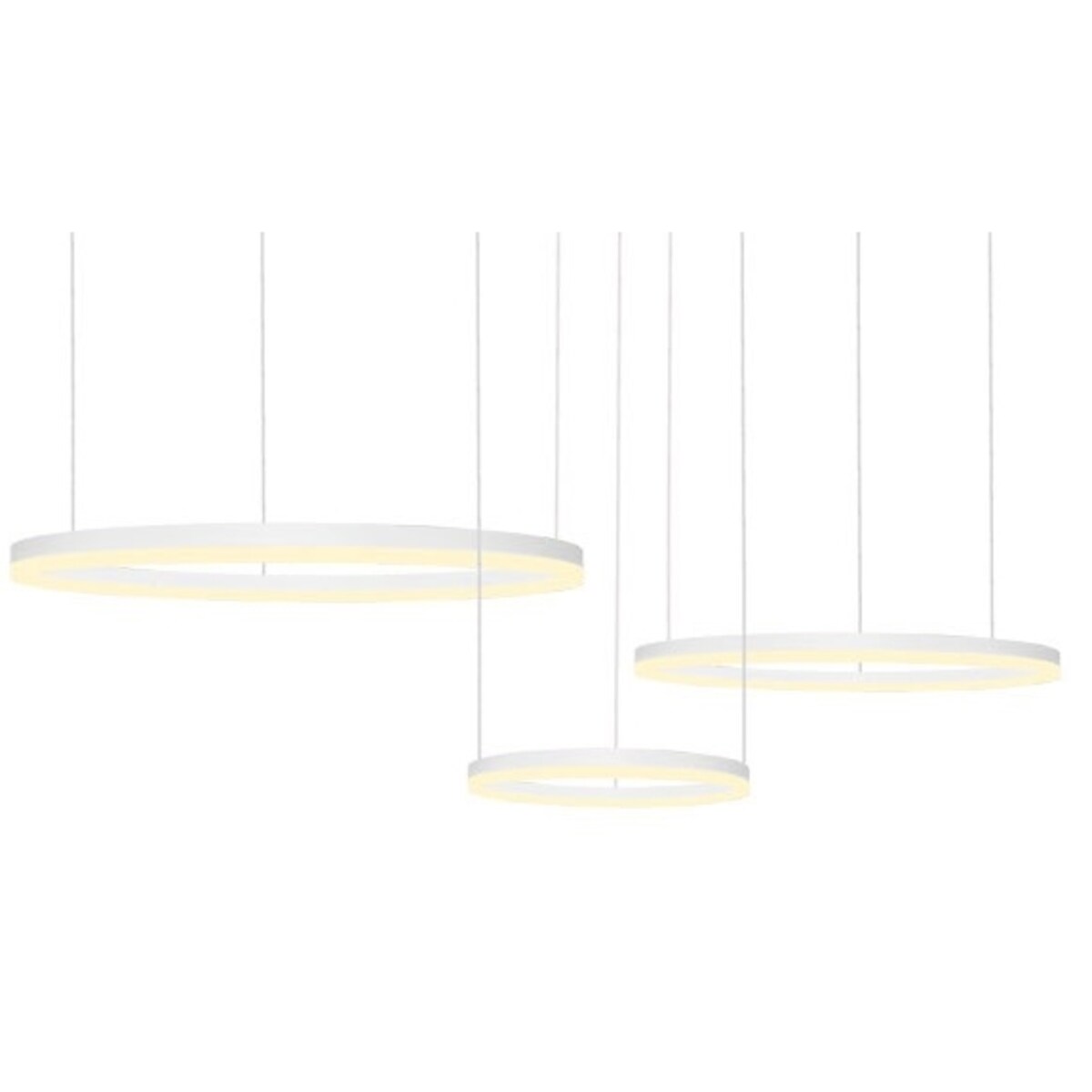 Lampa wisząca pierścieniowa Halo AZ4971 80+60+40 LED 55W z pilotem biała