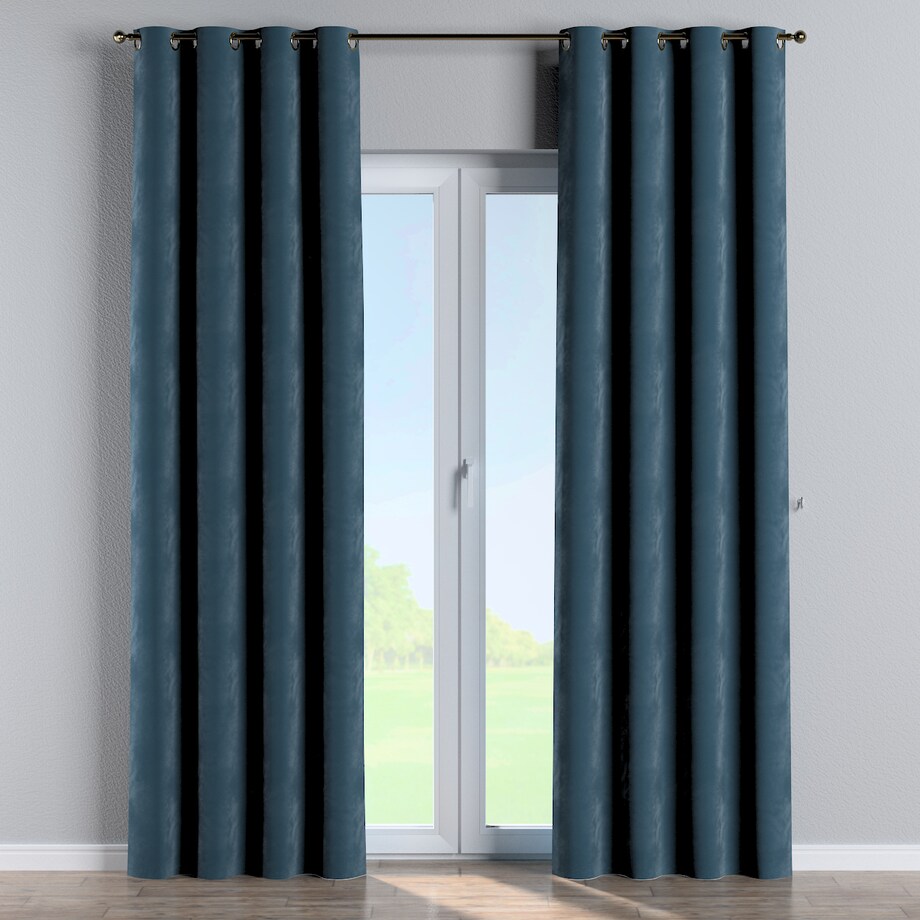 Zasłona na kółkach 1 szt. 130x245 pruski błękit