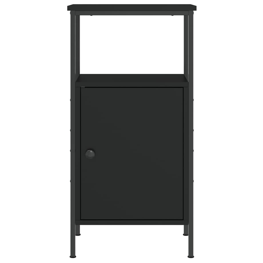 vidaXL Szafka nocna, czarna, 41x31x80 cm, materiał drewnopochodny