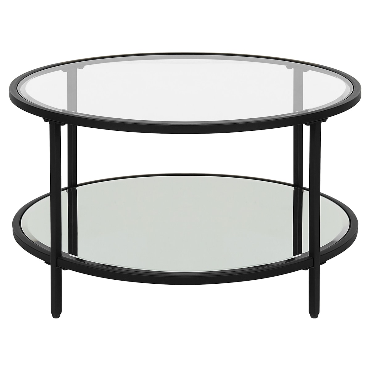 Stolik kawowy BIRNEY Szkło hartowane Czarny