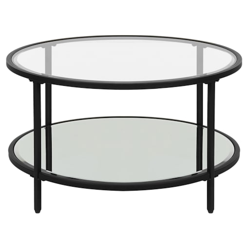 Stolik kawowy BIRNEY Szkło hartowane Czarny