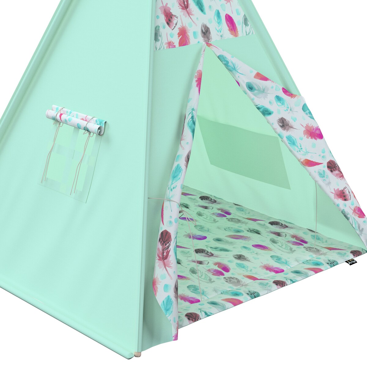 Tipi, różowe i turkusowe piórka, 110 x 110 x 155 cm, Magic Collection