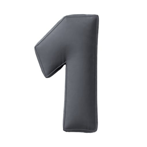 Poduszka Cyferka 1, grafitowy szary, 25 x 40 cm, Posh Velvet