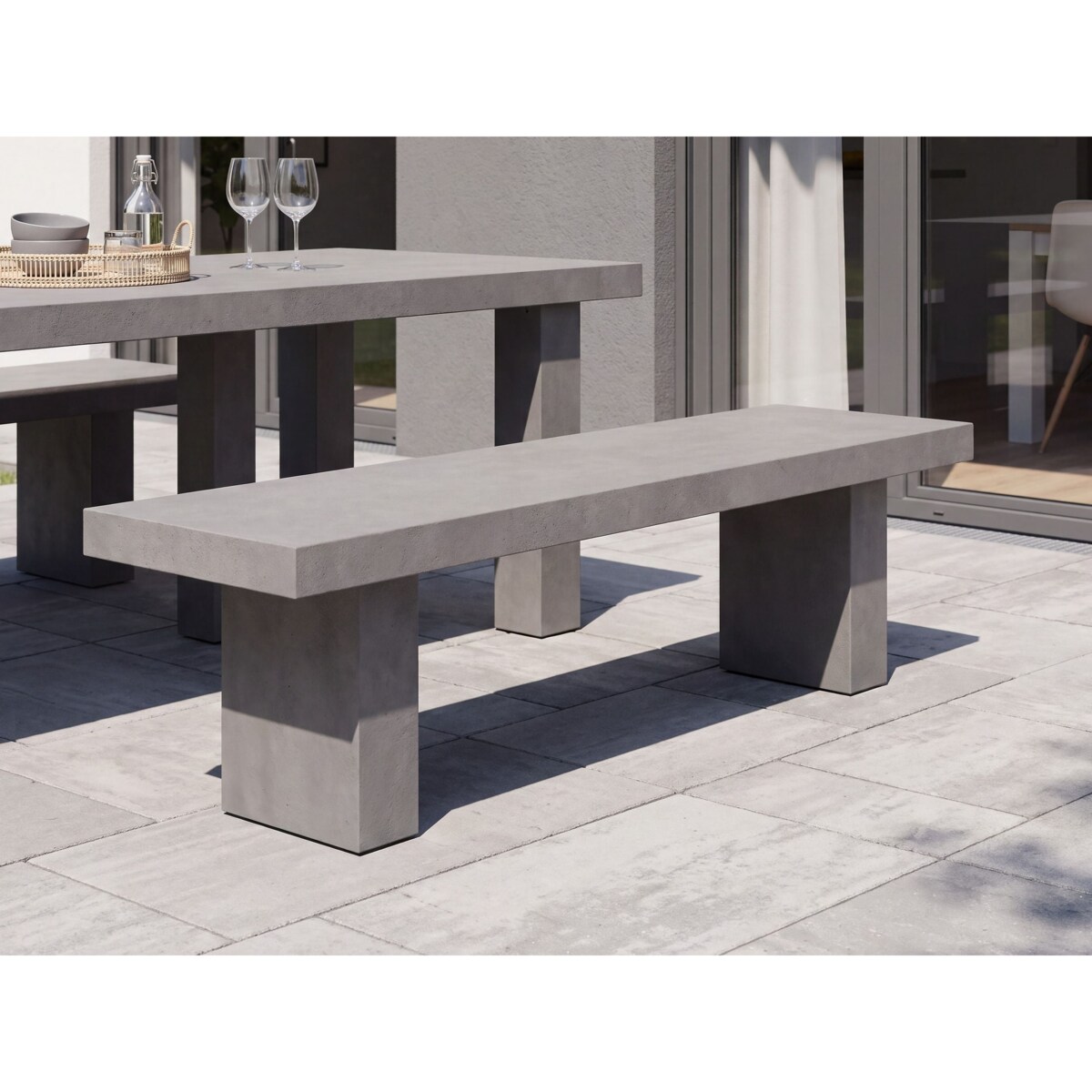 Ławka ogrodowa TARANTO 150 cm Beton Szary