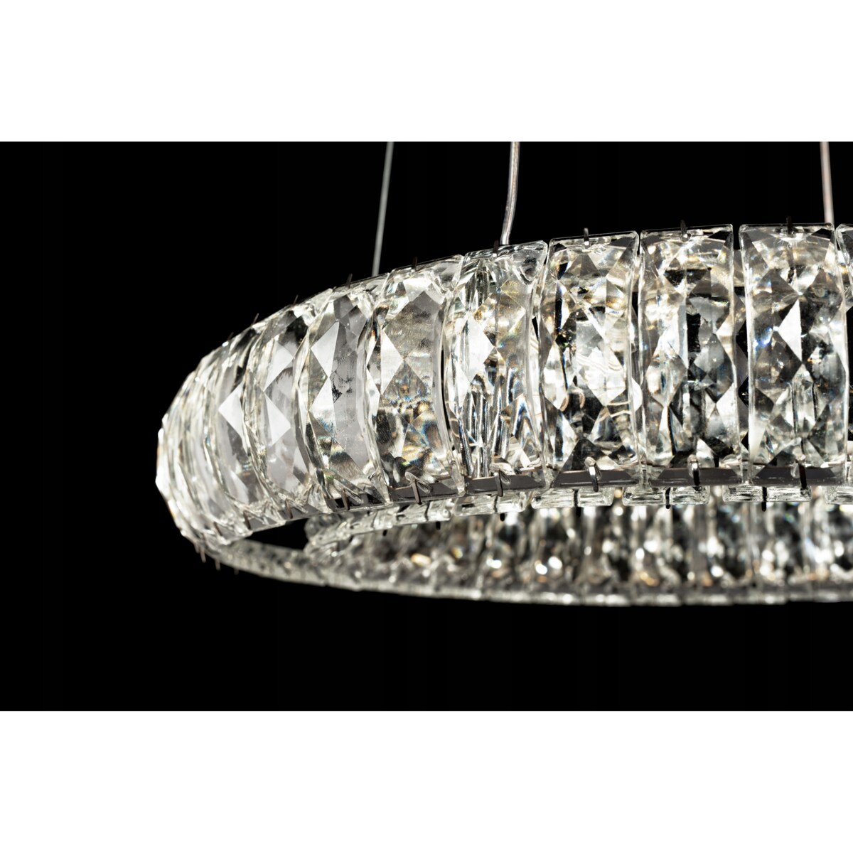 Lampa Kryształowa Sufitowa Plafon Chrom Led Pilot