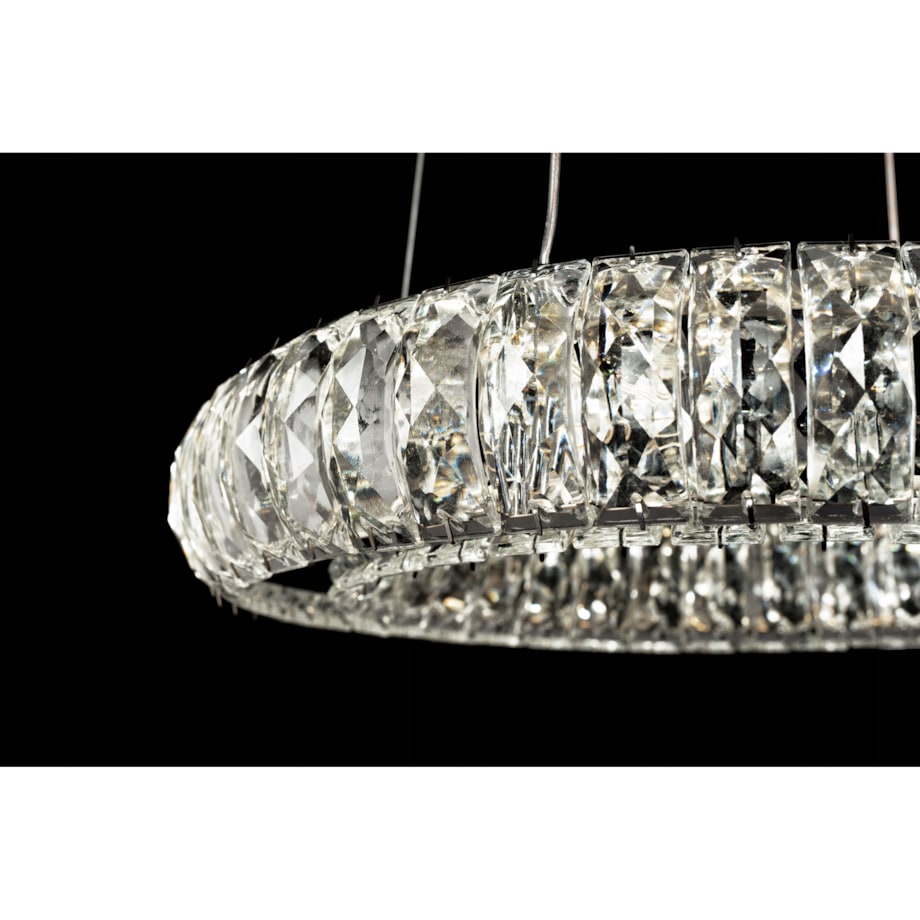 Lampa Kryształowa Sufitowa Plafon Chrom Led Pilot