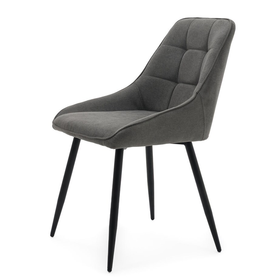Krzesło LINO tapicerowane szare czarne nogi modne