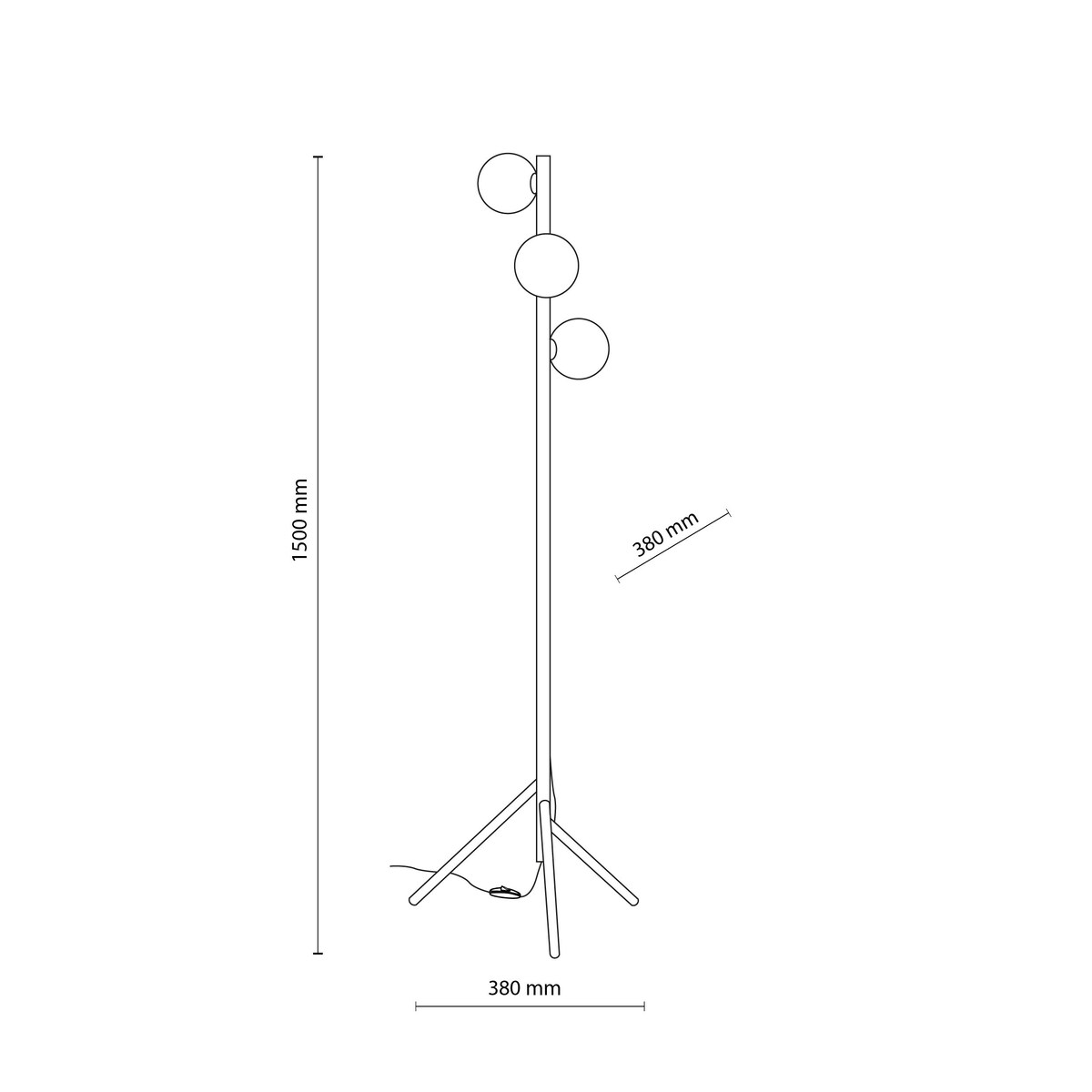 Lampa podłogowa TK Lighting ESTERA WOOD 16151, 3xG9, drewno, bursztynowe szkło, 150 cm