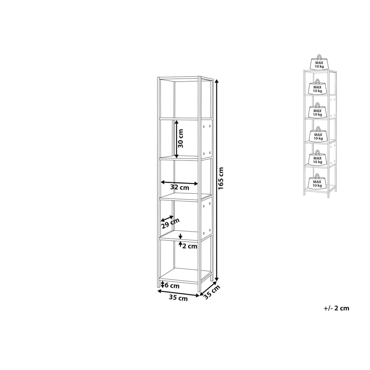 Regał 5 półek jasne drewno BOGOTA