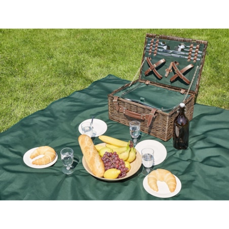 Kosz piknikowy z wikliny dla 4 osób brązowy ECLAIR
