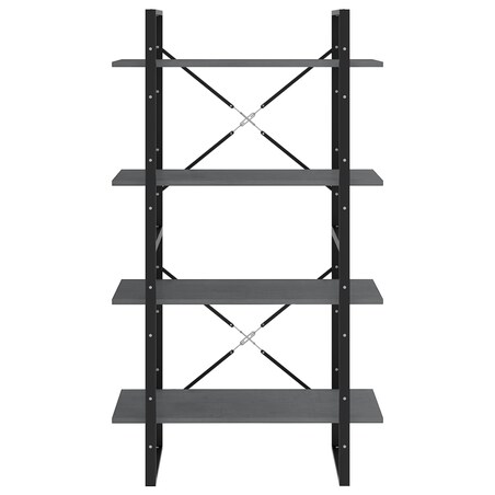 vidaXL Regał na książki, 4 półki, szary, 80x30x140 cm, drewno sosnowe