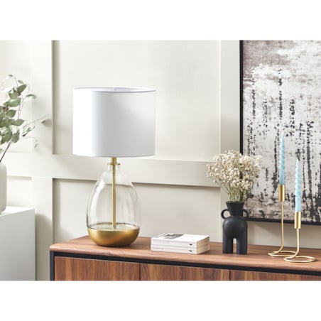 Lampa stołowa złota z białym OKARI