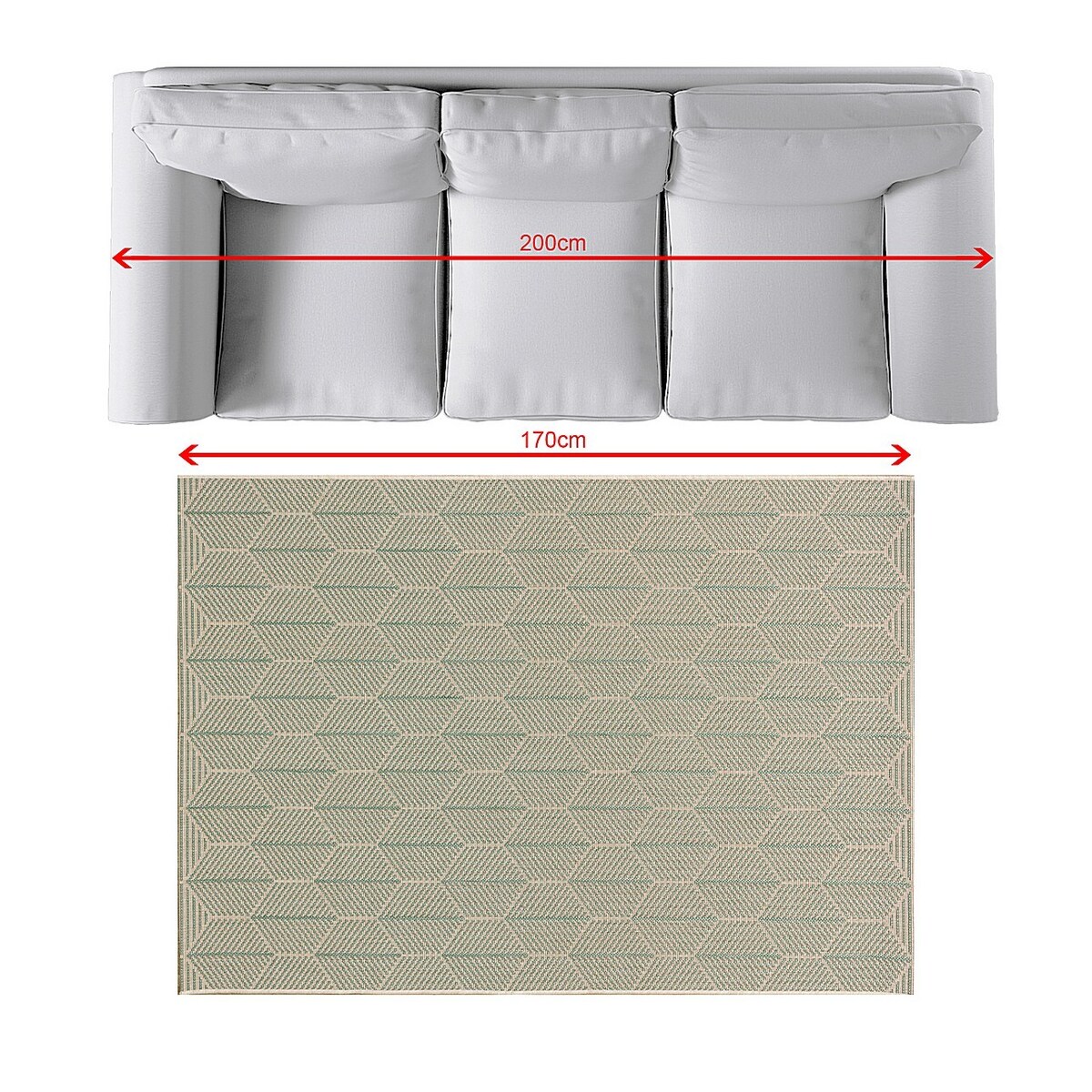 Dywan Cottage beige/spa blue 120x170cm, 120x170cm