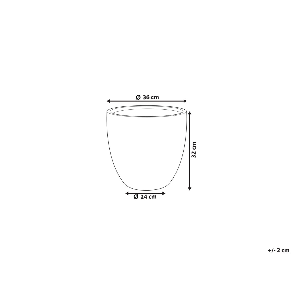 Doniczka 36 x 36 x 32 cm kremowa KANNIA