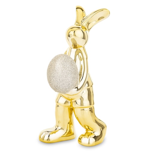 Dekoracja - złoty królik z pisanką 21x8x11 cm