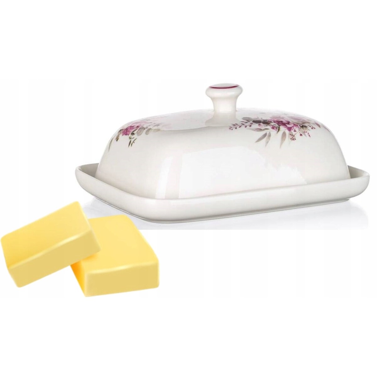MASELNICZKA CERAMIKA na masło pojemnik w róże na prezent mama box jadalnia