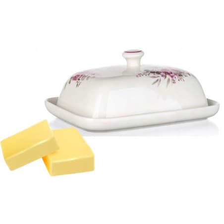 MASELNICZKA CERAMIKA na masło pojemnik w róże na prezent mama box jadalnia