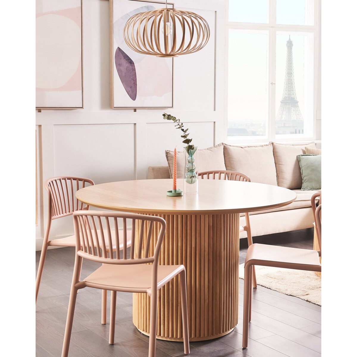 Zestaw 4 krzeseł do jadalni różowy GELA