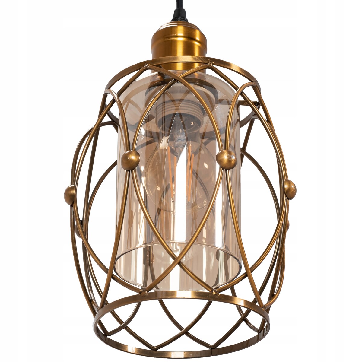 Lampa Wisząca Szklana Metalowa Nowoczesna