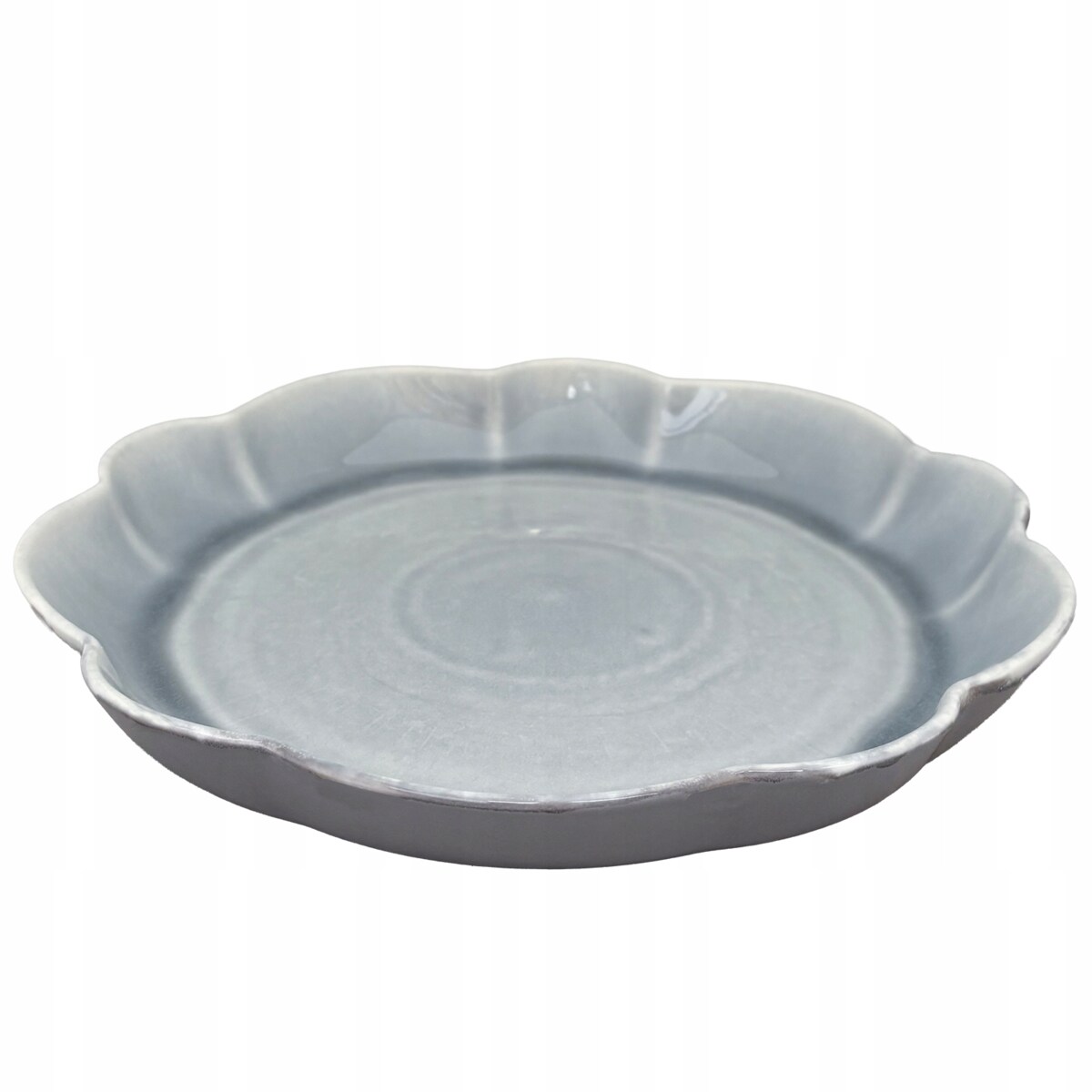 TALERZ OBIADOWY DUŻY 26CM BŁĘKITNY SZARY GŁĘBOKI CERAMICZNY NA SZTUKI