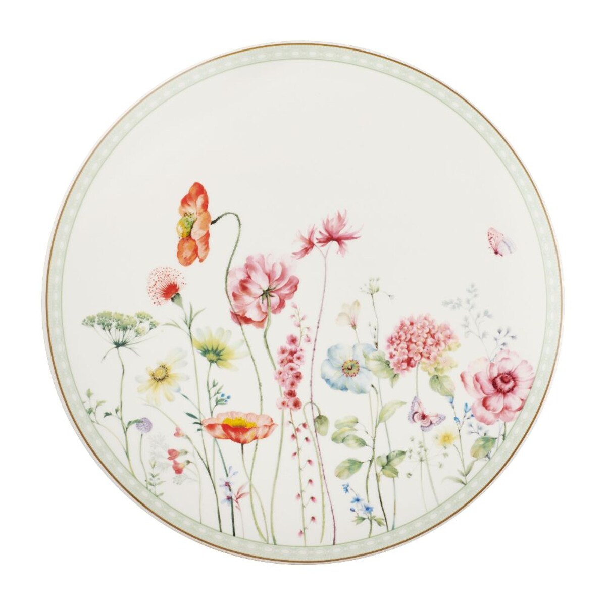 VILLA ITALIA Talerz do ciasta porcelanowy Patera z łopatką 31 cm GARDENO