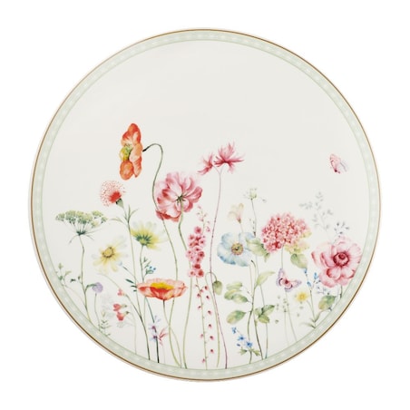 VILLA ITALIA Talerz do ciasta porcelanowy Patera z łopatką 31 cm GARDENO