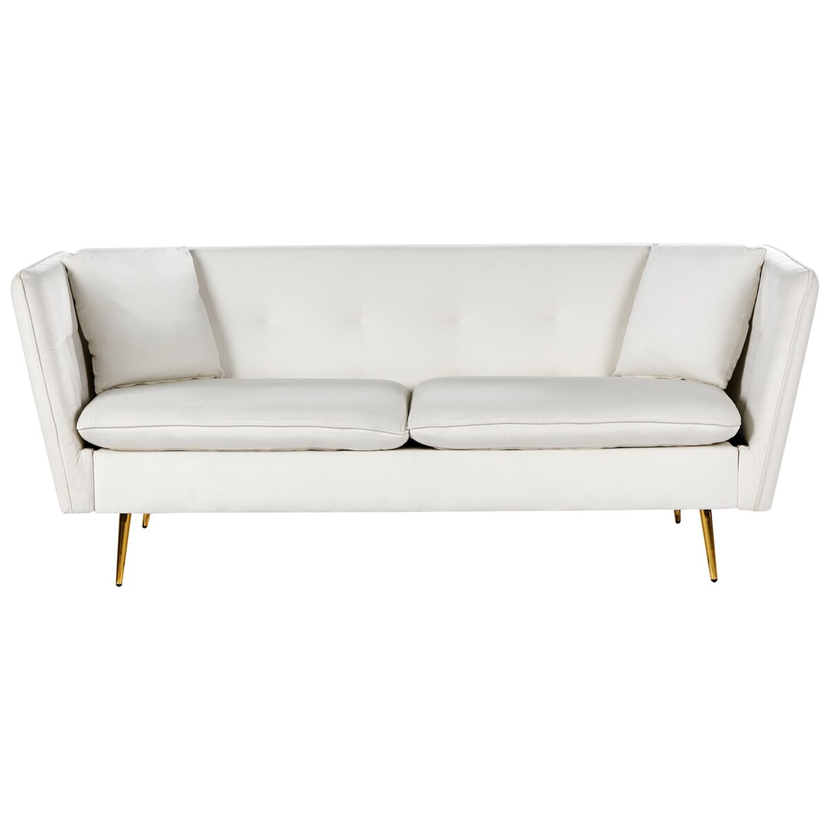 Sofa 3-osobowa welurowa biała FREDERICA