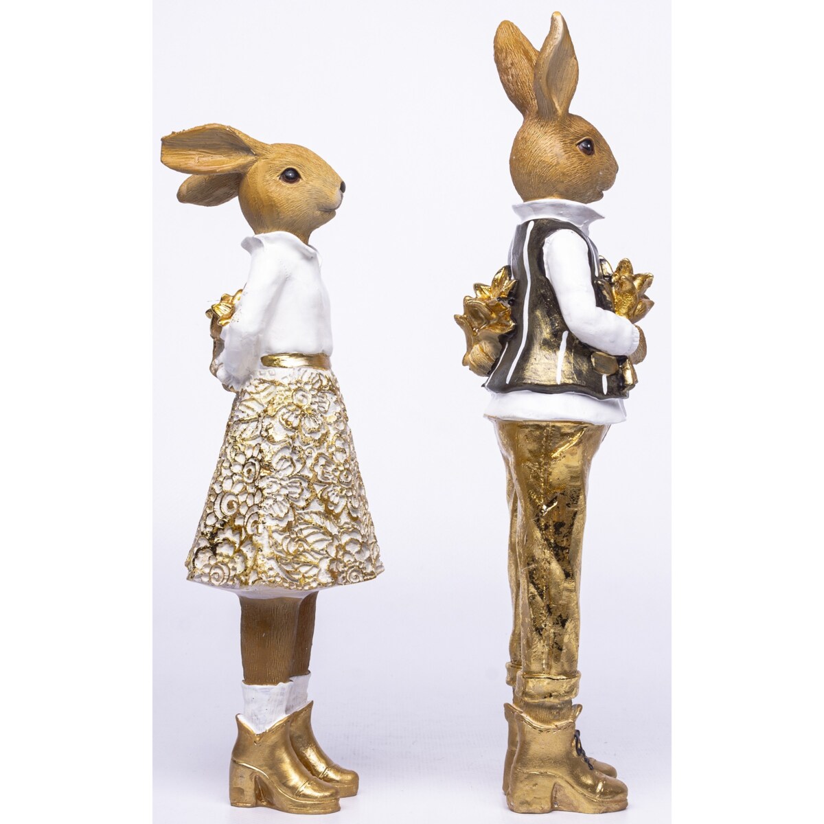 Dekoracja - para królików 24x8,5x7,5 i 28x8x6,5 cm GIOVANI