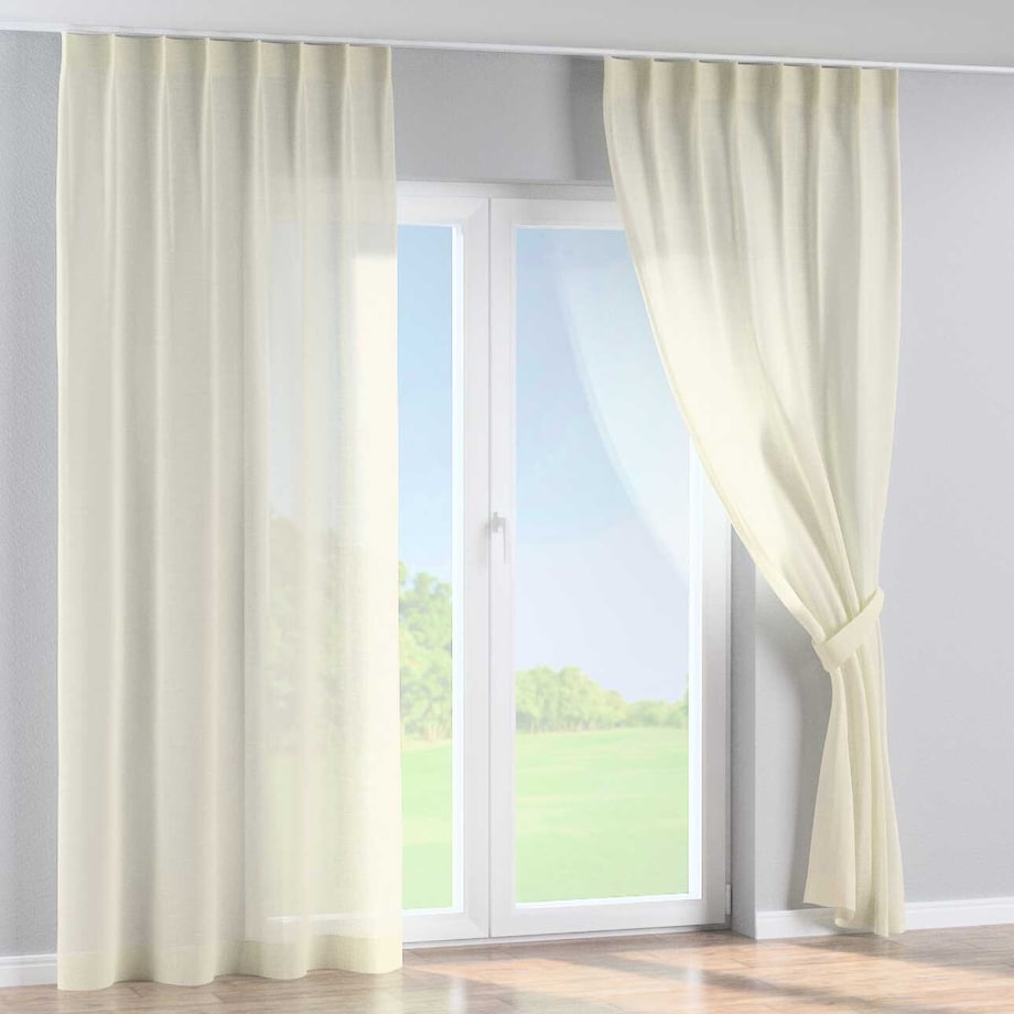 Zasłona na haczykach flex pojedynczych 130x245 prześwitujący ecru