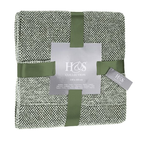 Koc Prezentowy Akrylowy Ciepły Zielony Narzuta 130x160cm