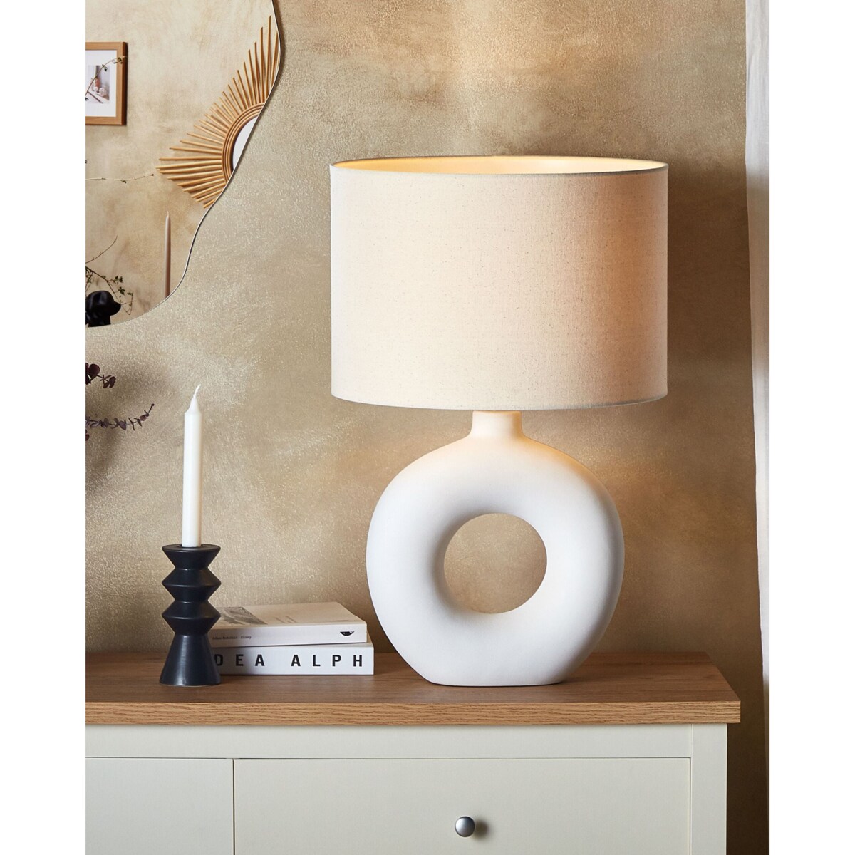 Lampa stołowa VENTA Ceramika Biały