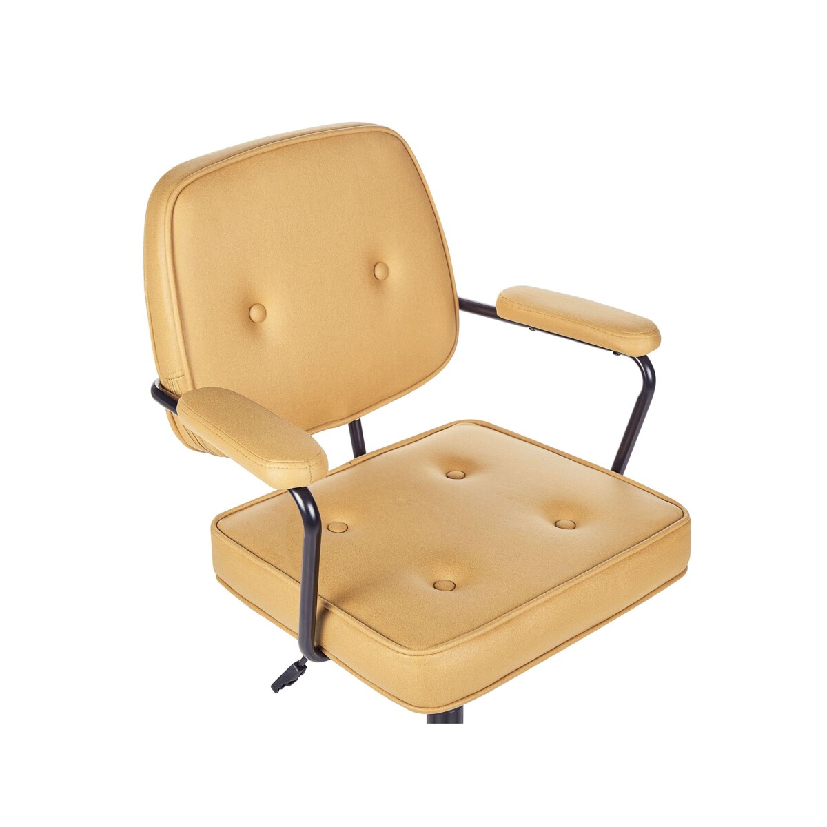 Krzesło biurowe regulowane ekoskóra żółte PAWNEE