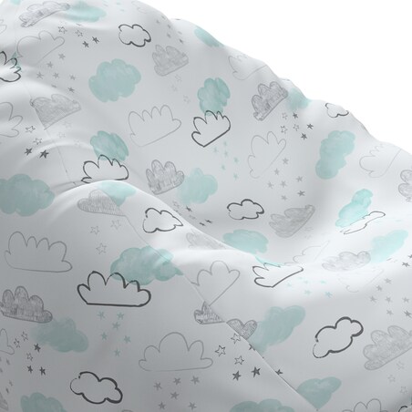 Worek do siedzenia Bowli, ecru-niebieski, Ø50 x 85 cm, Magic Collection